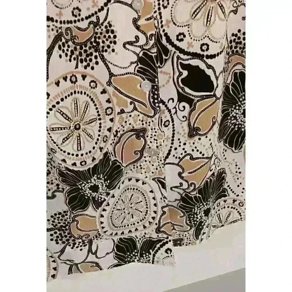 "ALFRED DUNNER " Black & Tan Button Up Blouse Women's 16W‎ Lightweight - Picture 4 of 6